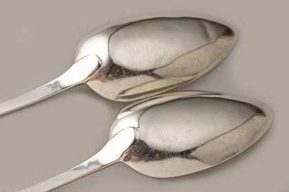 Irish Georgian Silver Bright Cut Tablespoons (Pair) - Wicklow Regiment (Set 1 of 2)